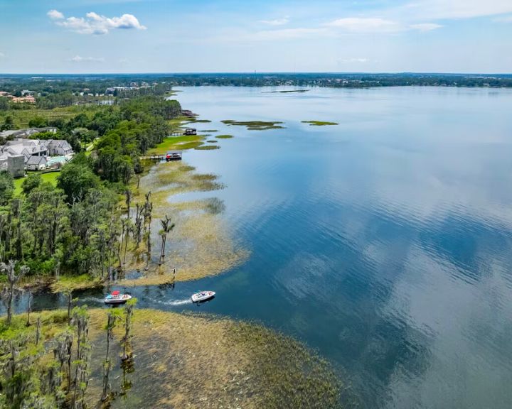 An aerial view of Lake Butler in Orlando, FL.